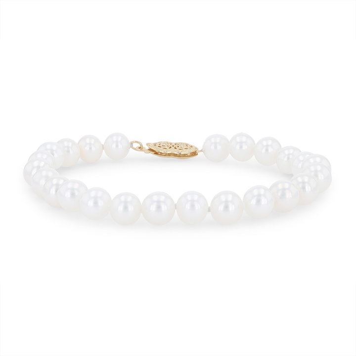 Freshwater Pearl Strand Bracelet In White Gold 14K