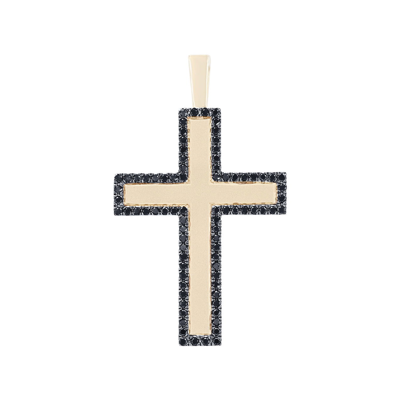 Black Diamond Matte Cross Pendant