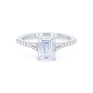 Simon G. Cathedral Tapered Engagement Setting In White Gold 18K