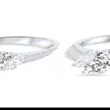 Three Stone Round Diamond Engagement Setting