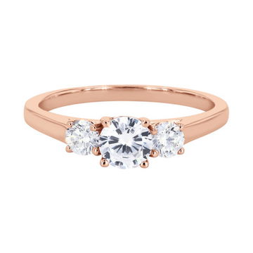 Three Stone Round Diamond Engagement Setting