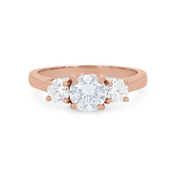 Three Stone Round Diamond Engagement Setting