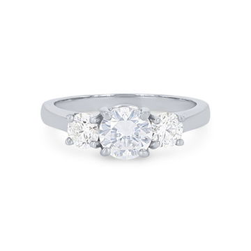 Three Stone Round Diamond Engagement Setting