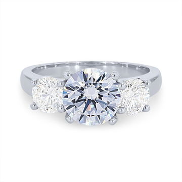 Three Stone Round Diamond Engagement Setting