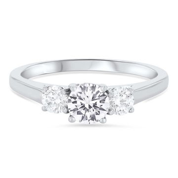 Three Stone Round Diamond Engagement Setting