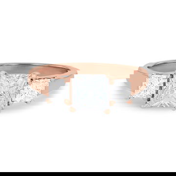 Three Stone Princess Diamond Engagement Setting
