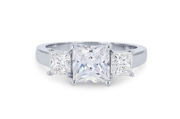 Three Stone Princess Diamond Engagement Setting