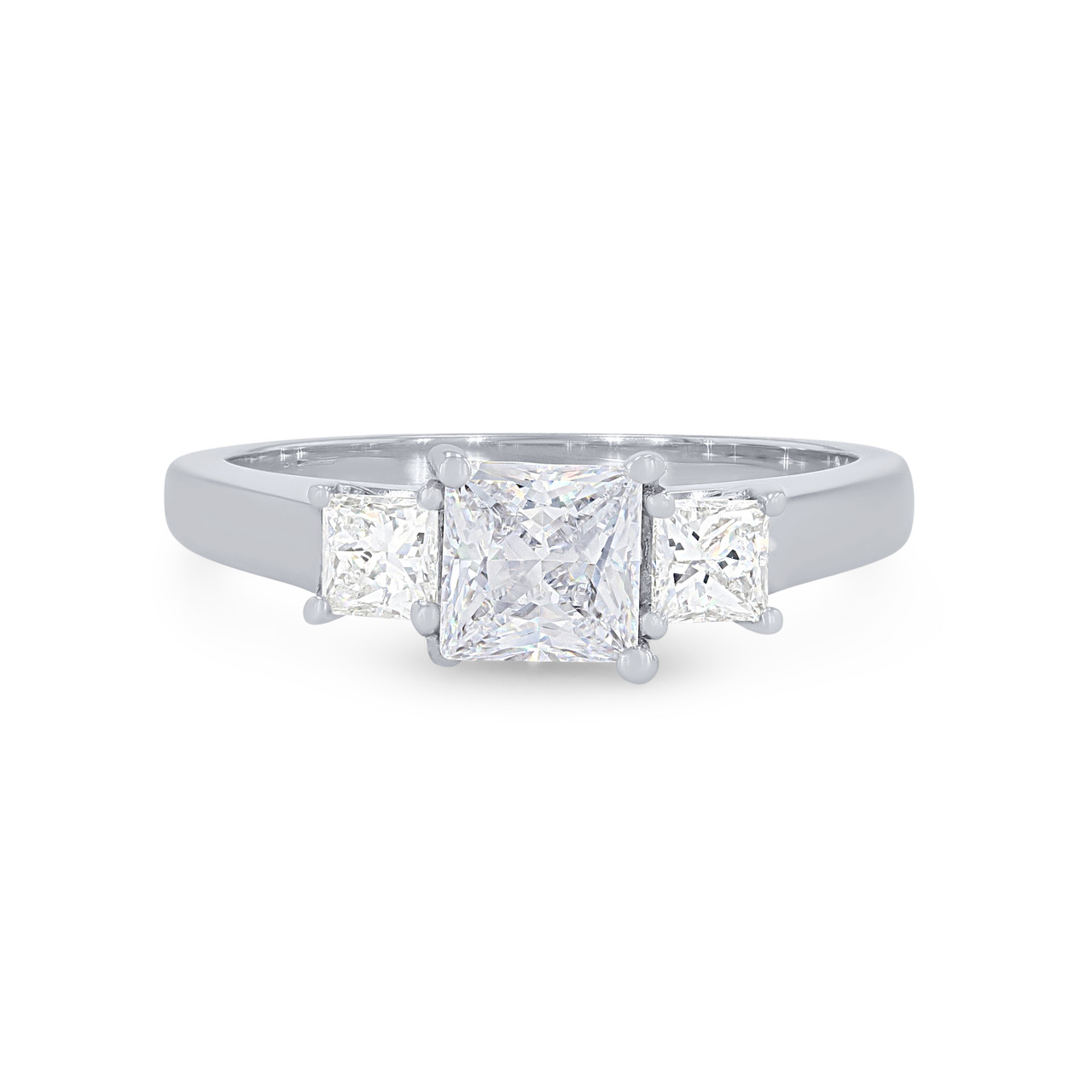 Three Stone Princess Diamond Engagement Setting