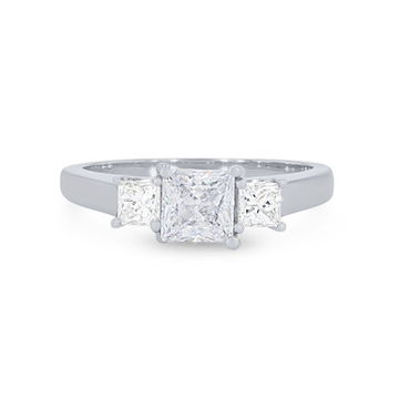 Three Stone Princess Diamond Engagement Setting