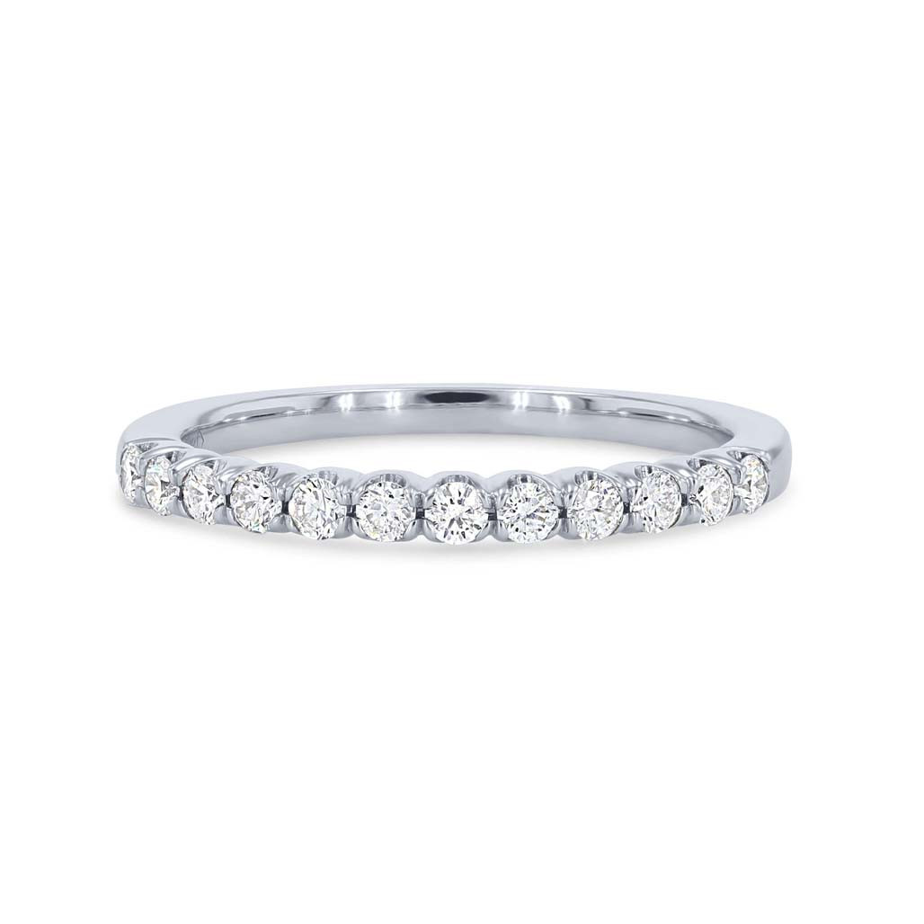 Scallop Diamond Wedding Band
