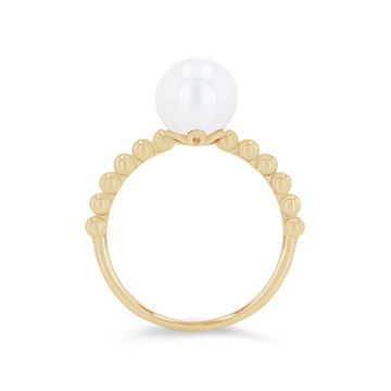 Freshwater Pearl Beaded Ring In Yellow Gold 14K