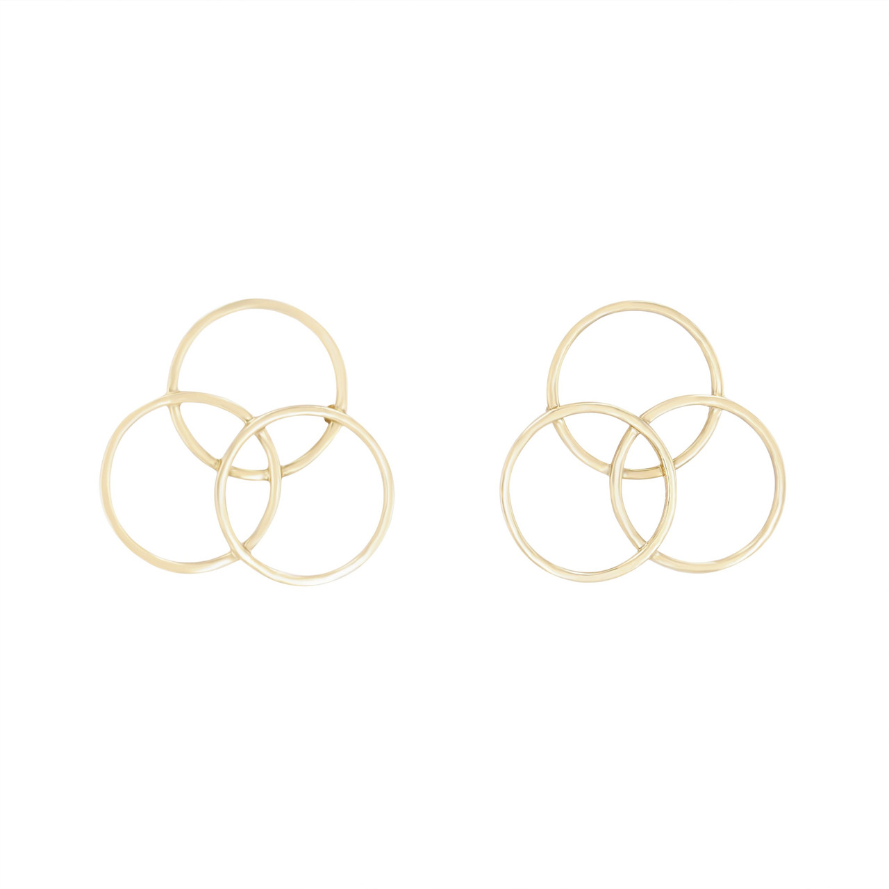 Gold Tri-Circle Earrings 0
