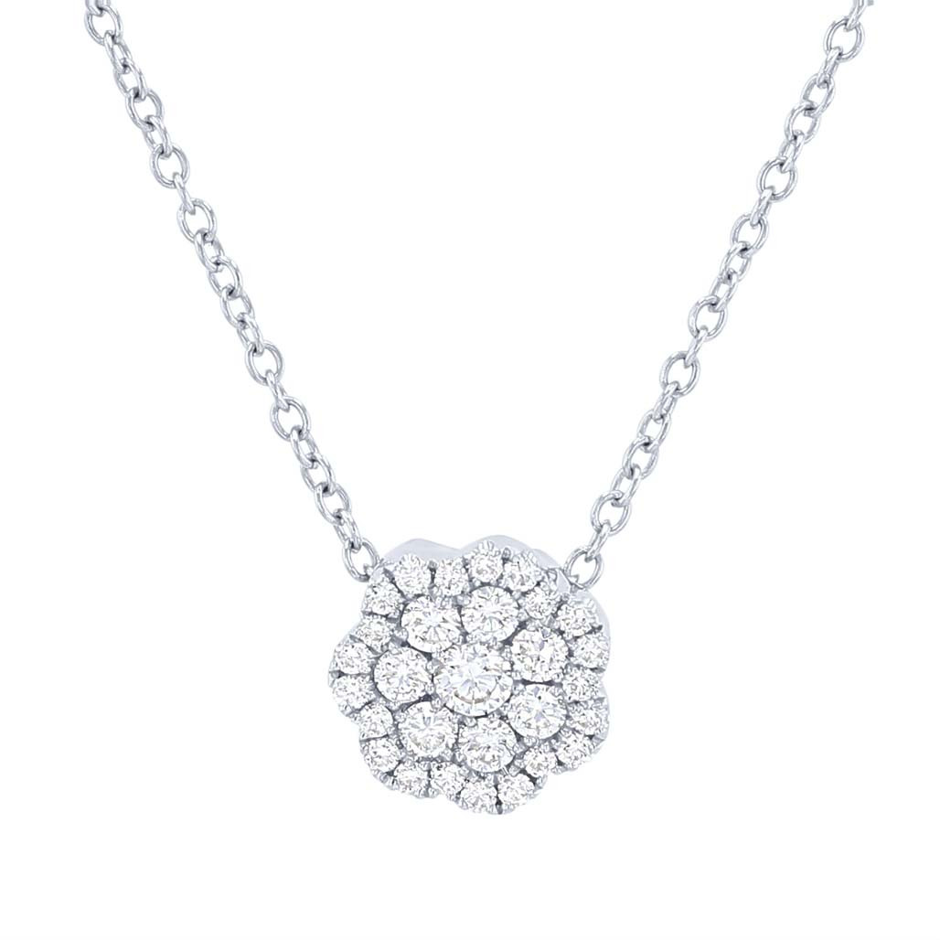 Floral Diamond Cluster Pendant 0