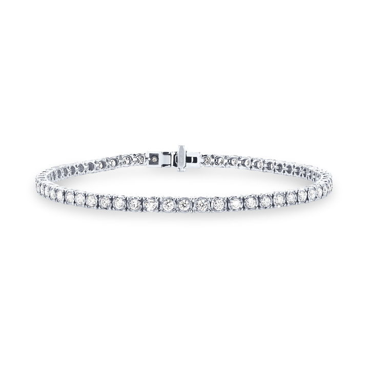 Illusion Diamond Tennis Bracelet In White Gold 14K