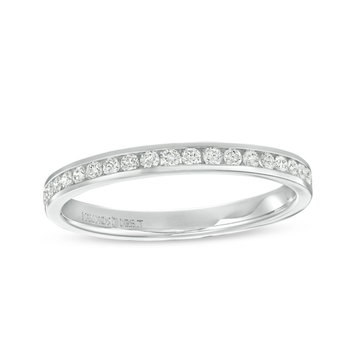 Channel Diamond Wedding Band by Adorette In White Gold 14K