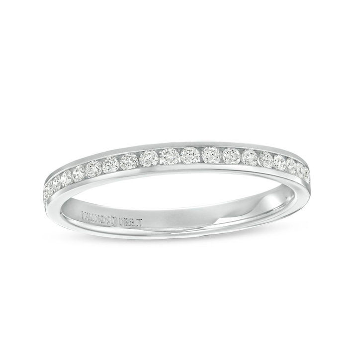 Channel Diamond Wedding Band by Adorette In White Gold 14K