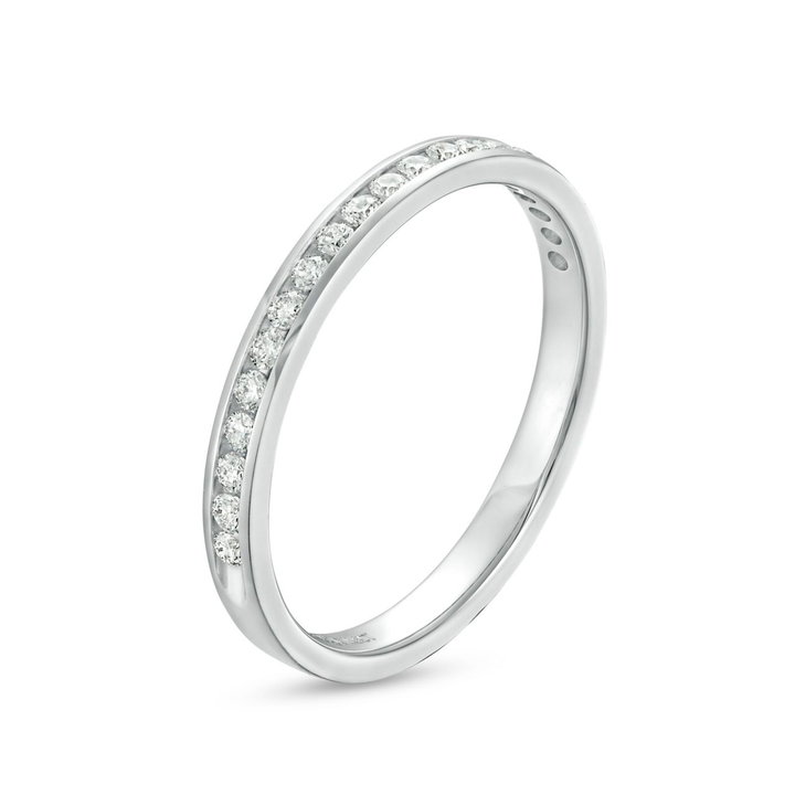Channel Diamond Wedding Band by Adorette In White Gold 14K
