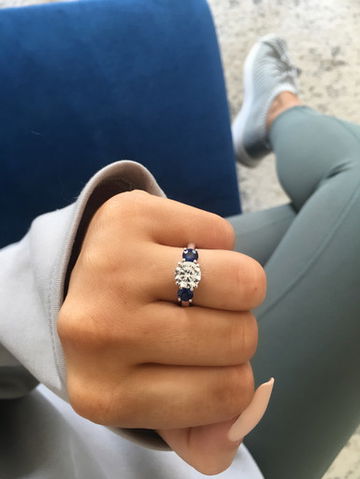 Three Stone Sapphire Engagement Setting