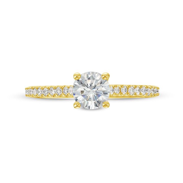 Yellow Gold 14K Cathedral Diamond Engagement Setting by Diamonds Direct Designs