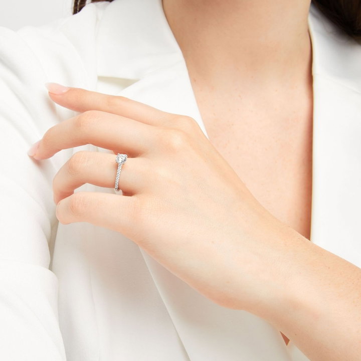 Cathedral Diamond Engagement Setting by Adorette In Platinum