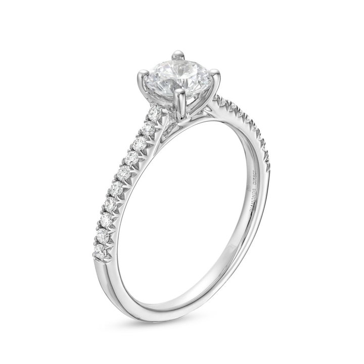 Cathedral Diamond Engagement Setting by Adorette In Platinum