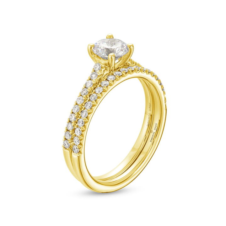 Yellow Gold 14K Cathedral Diamond Engagement Setting by Diamonds Direct Designs