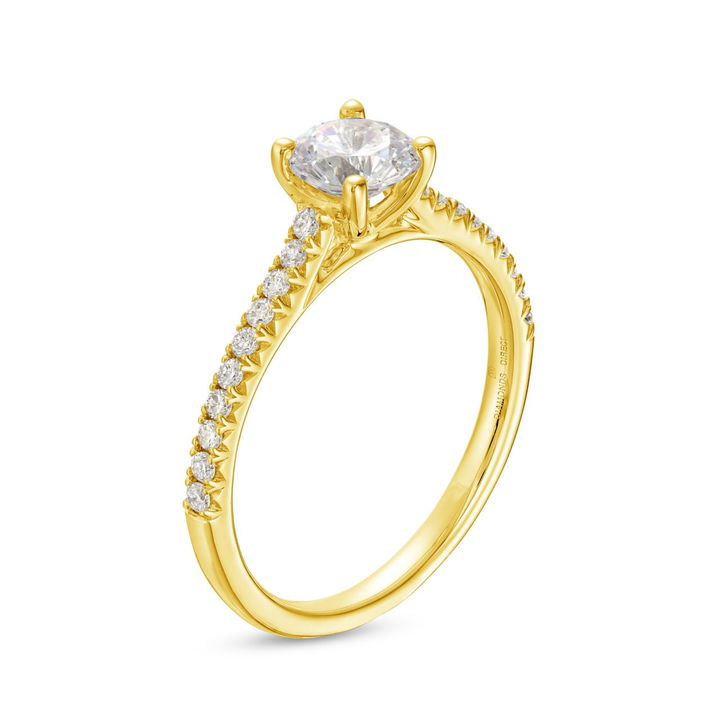 Yellow Gold 14K Cathedral Diamond Engagement Setting by Diamonds Direct Designs