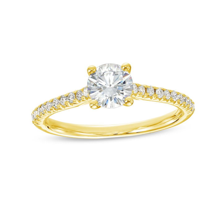 Yellow Gold 14K Cathedral Diamond Engagement Setting by Diamonds Direct Designs