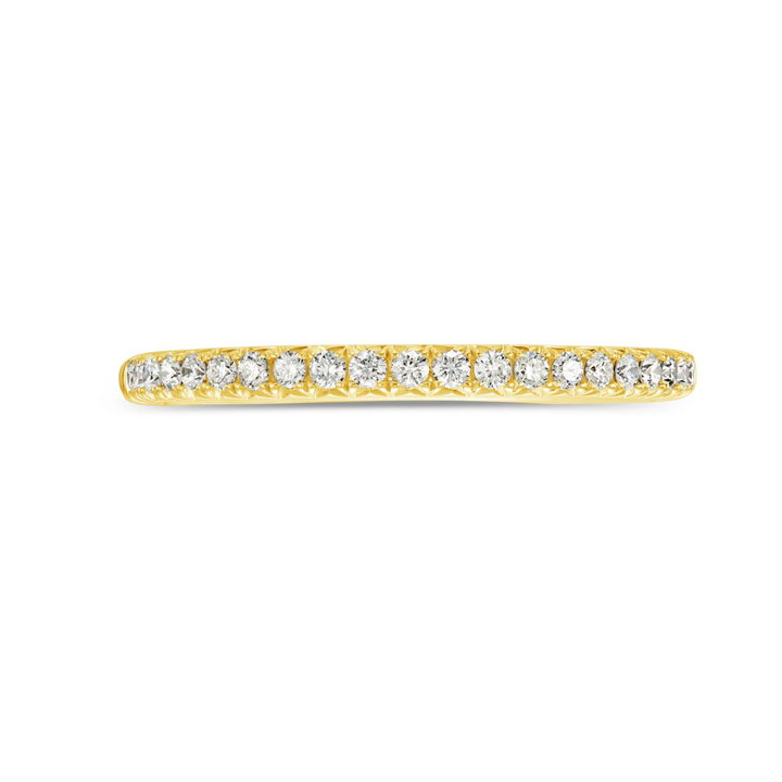 French Pave Diamond Wedding Band by Adorette In Yellow Gold 14K