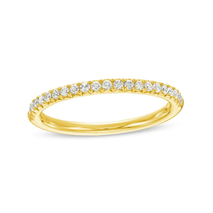 French Pave Diamond Wedding Band by Adorette In Yellow Gold 14K