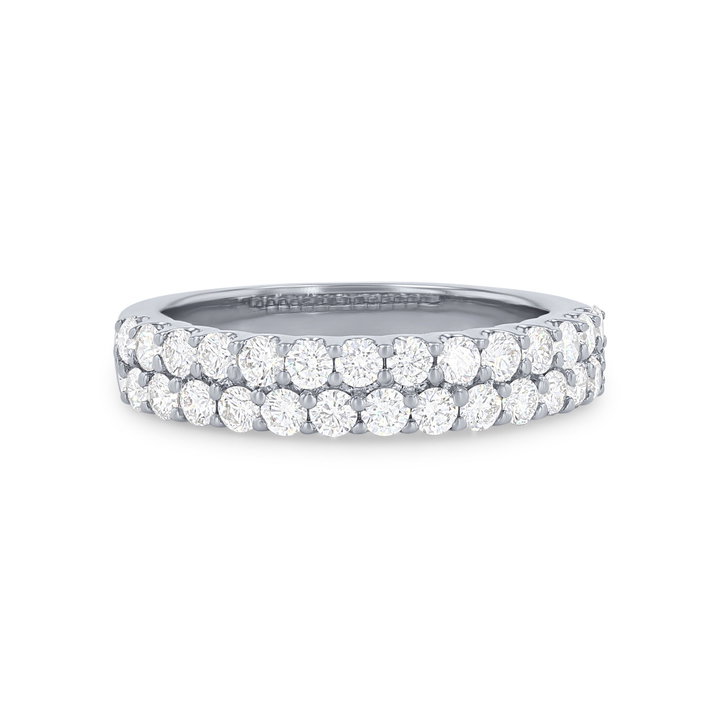 Multirow Diamond Band In White Gold 14K