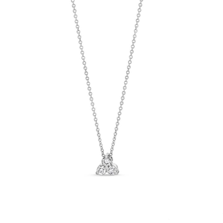 Diamond Trio Pendant Necklace In White Gold 14K