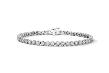 Vintage Diamond Tennis Bracelet In White Gold 14K