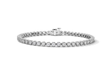 Vintage Diamond Tennis Bracelet In White Gold 14K