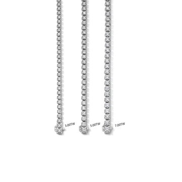 Vintage Diamond Tennis Bracelet In White Gold 14K