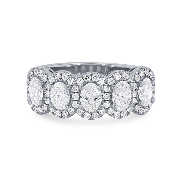 Oval Diamond Halo Ring In Rose Gold 14K