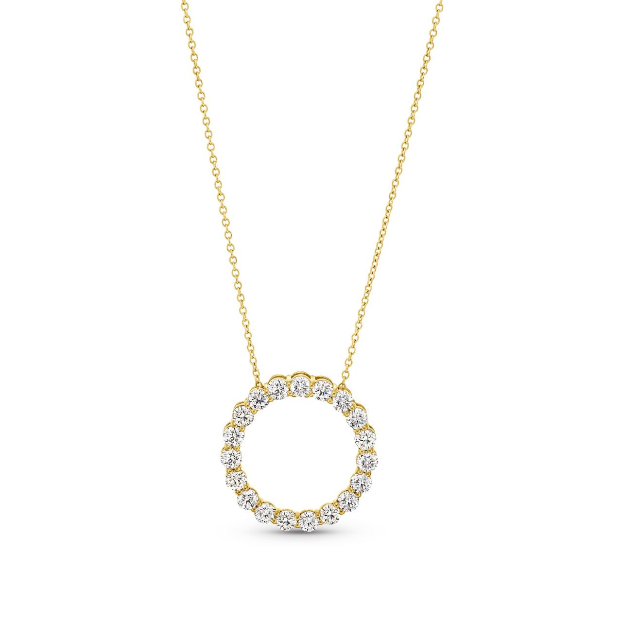 Diamond Circle Pendant Necklace 0