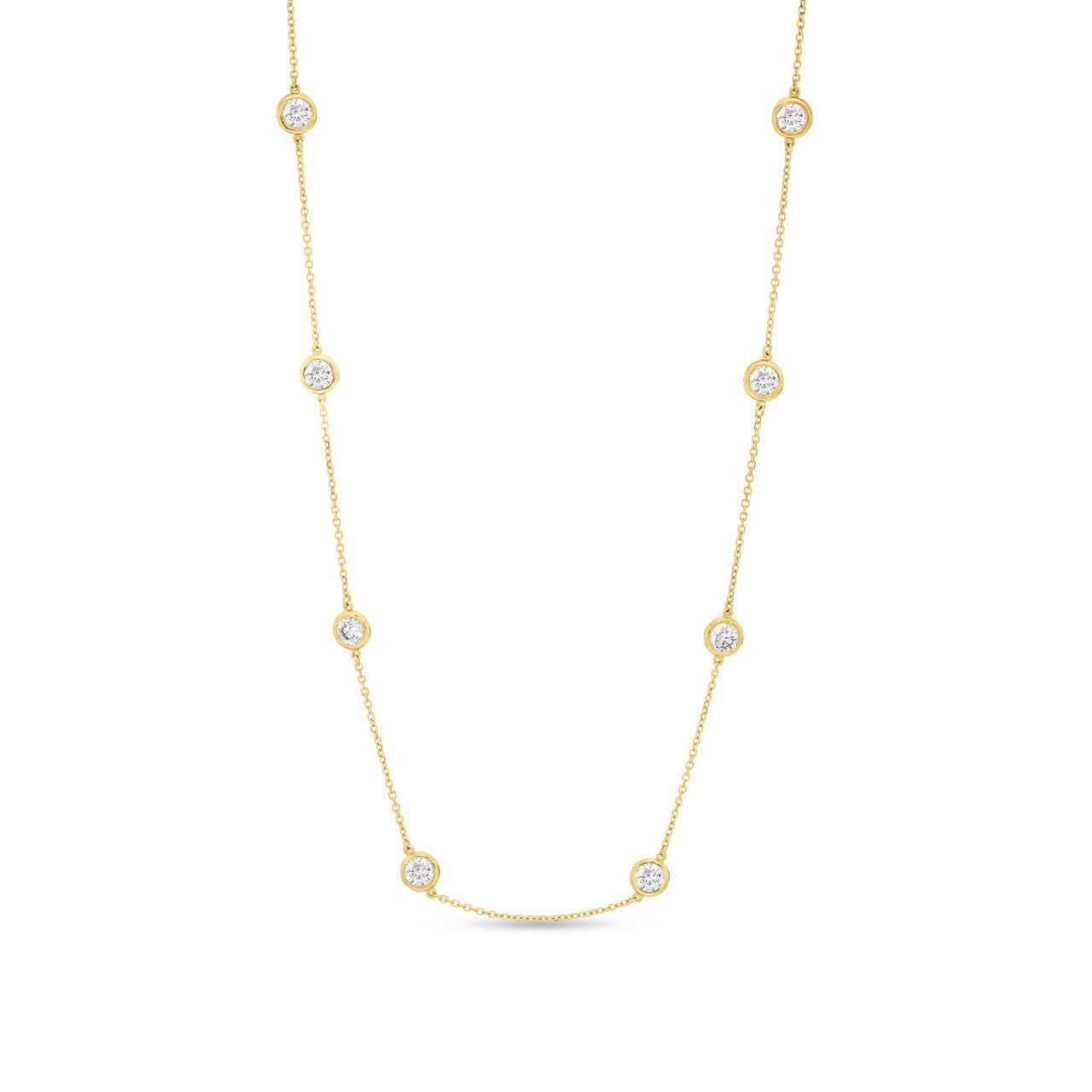 Bezel Diamond Station Necklace