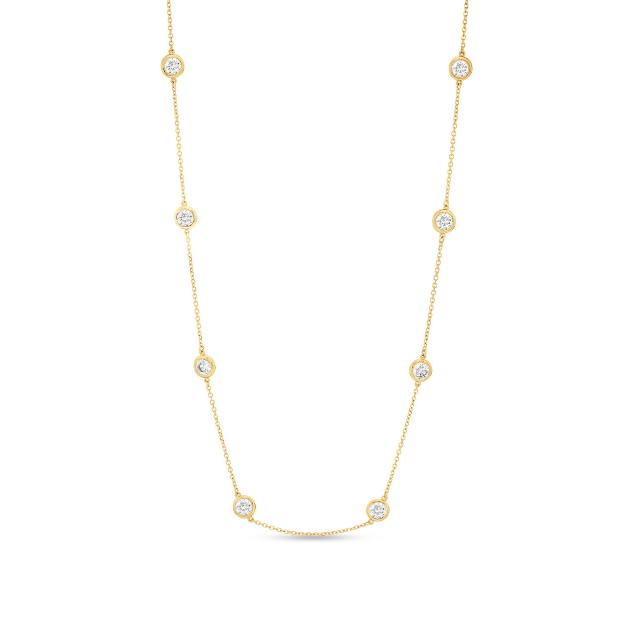 Bezel Diamond Station Necklace