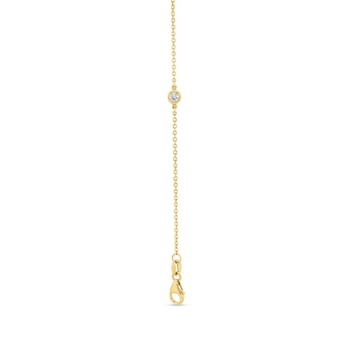 Bezel Diamond Station Necklace In Yellow Gold 14K
