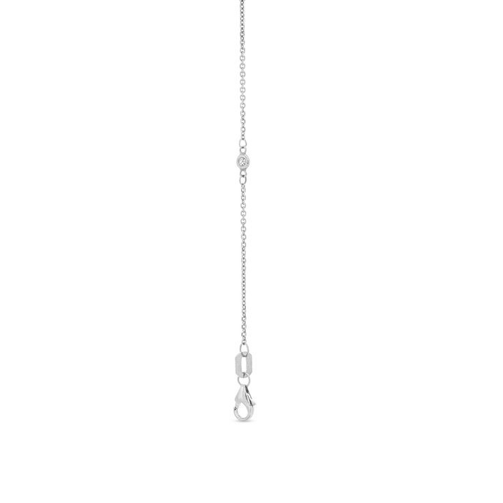 Bezel Diamond Station Necklace In White Gold 14K