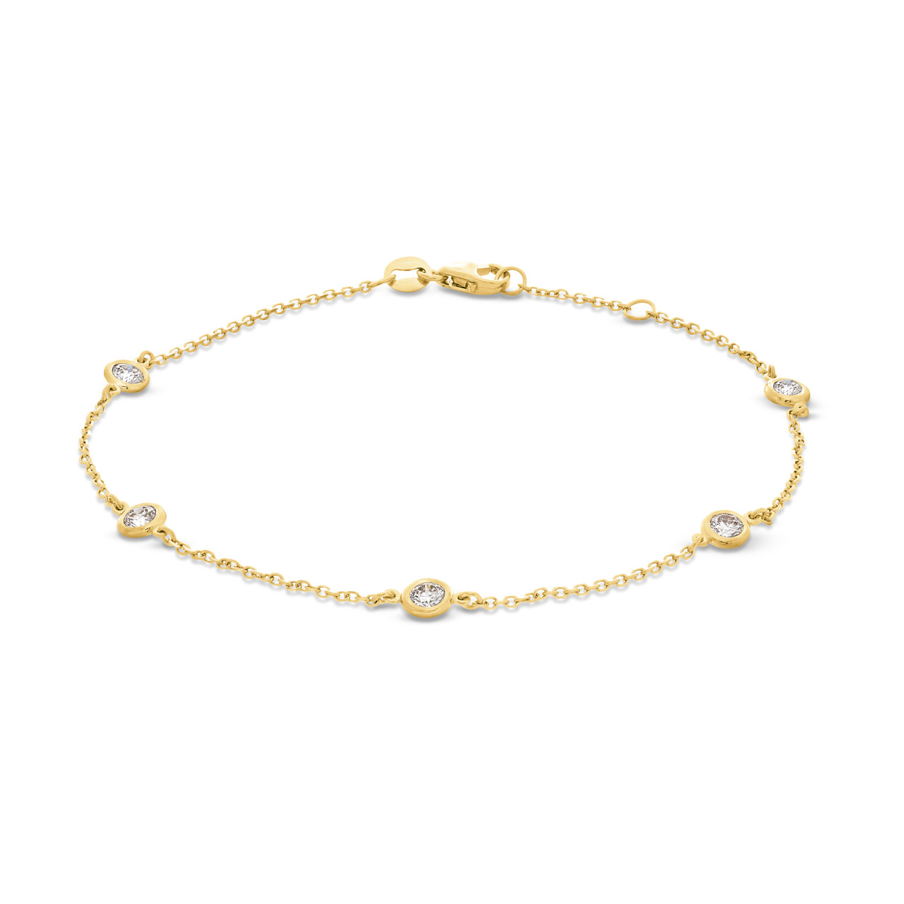 Bezel Diamond Station Bracelet