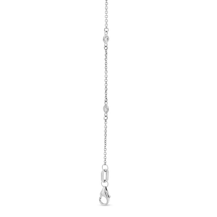 Bezel Diamond Station Bracelet In White Gold 14K