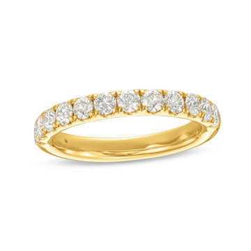 Classic Four Prong Diamond Wedding Band by Adorette In Yellow Gold 14K