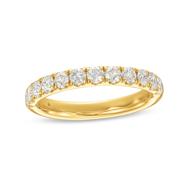 Classic Four Prong Diamond Wedding Band by Adorette In Yellow Gold 14K
