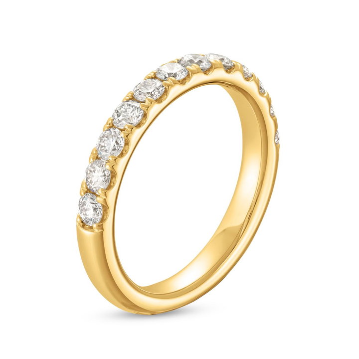Classic Four Prong Diamond Wedding Band by Adorette In Yellow Gold 14K