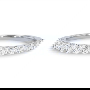 Halfway Scallop Diamond Wedding Band