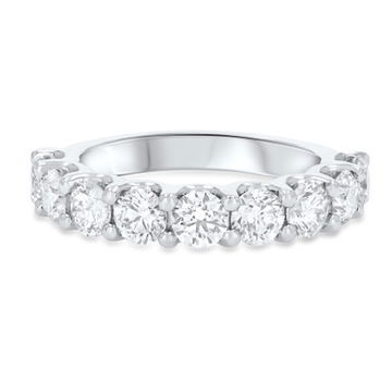 Halfway Scallop Diamond Wedding Band