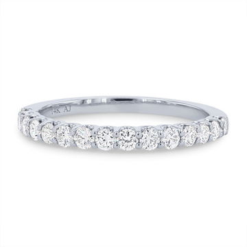 Halfway Scallop Diamond Wedding Band