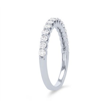 Halfway Scallop Diamond Wedding Band